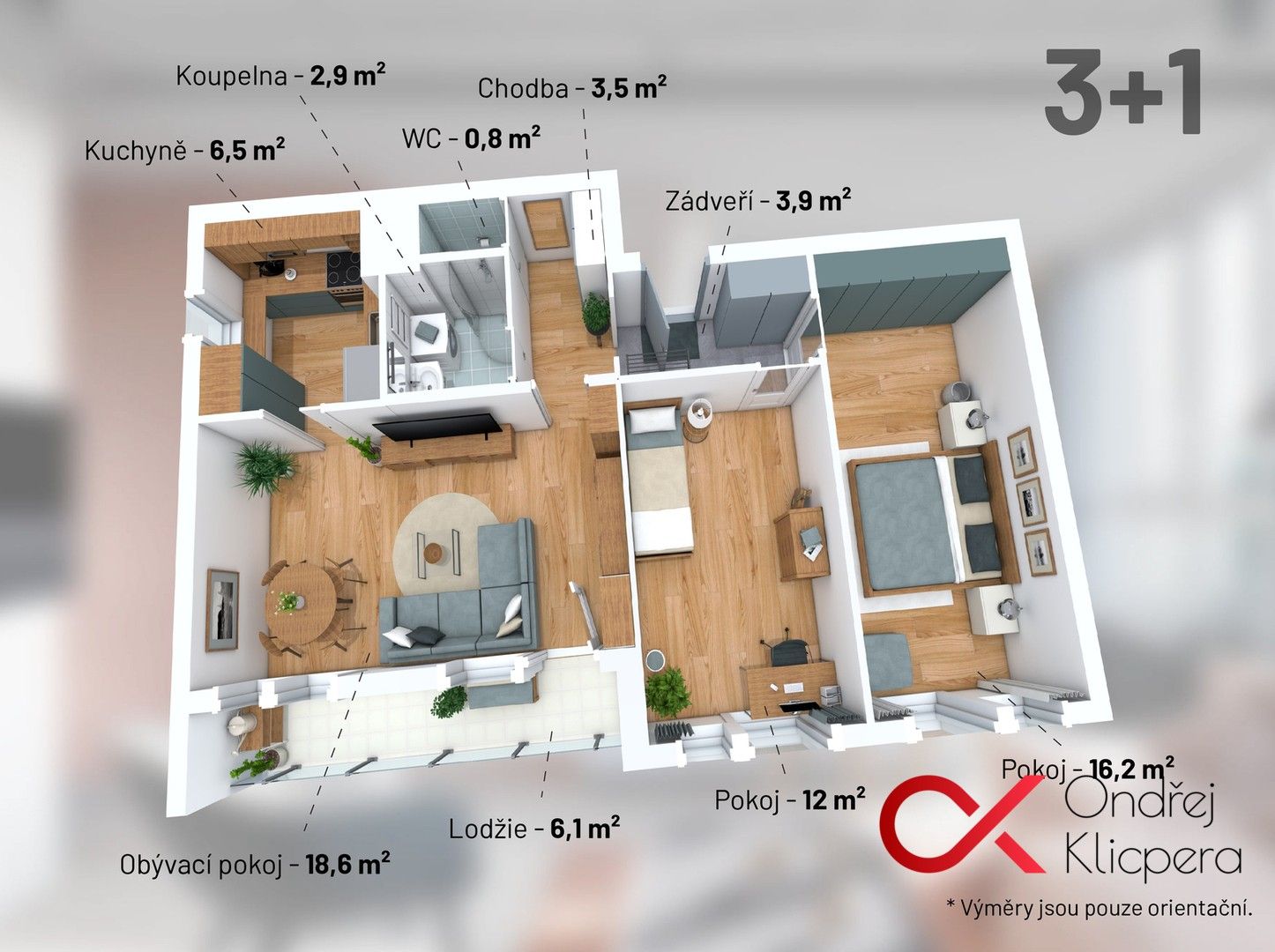 Pronájem bytu 3+kk 66 m² - foto 2