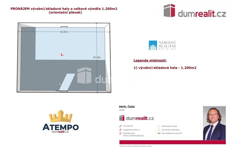 Pronájem komerčního prostoru 1200 m² - foto 3
