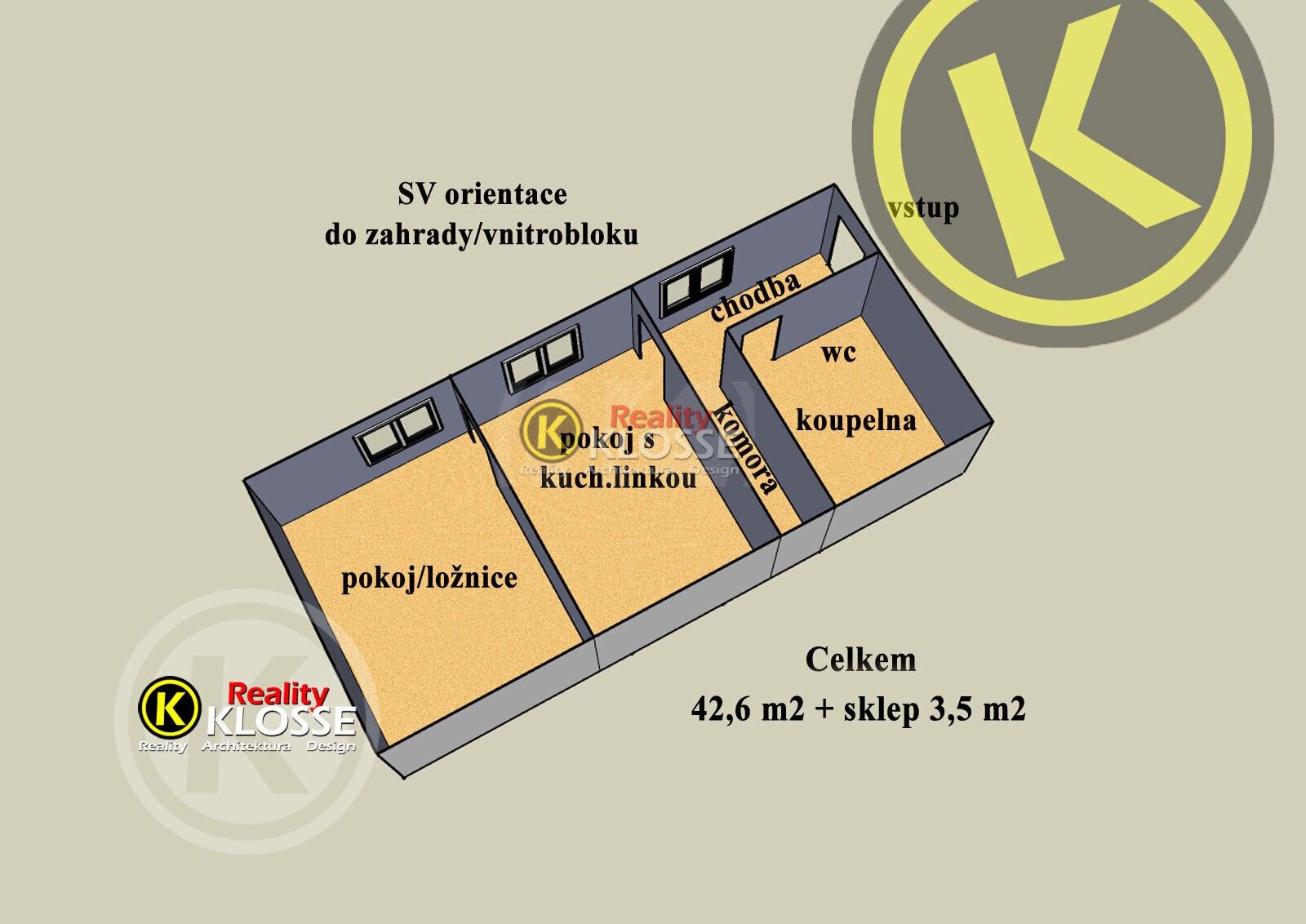 Pronájem bytu 2+kk 43 m² - foto 4