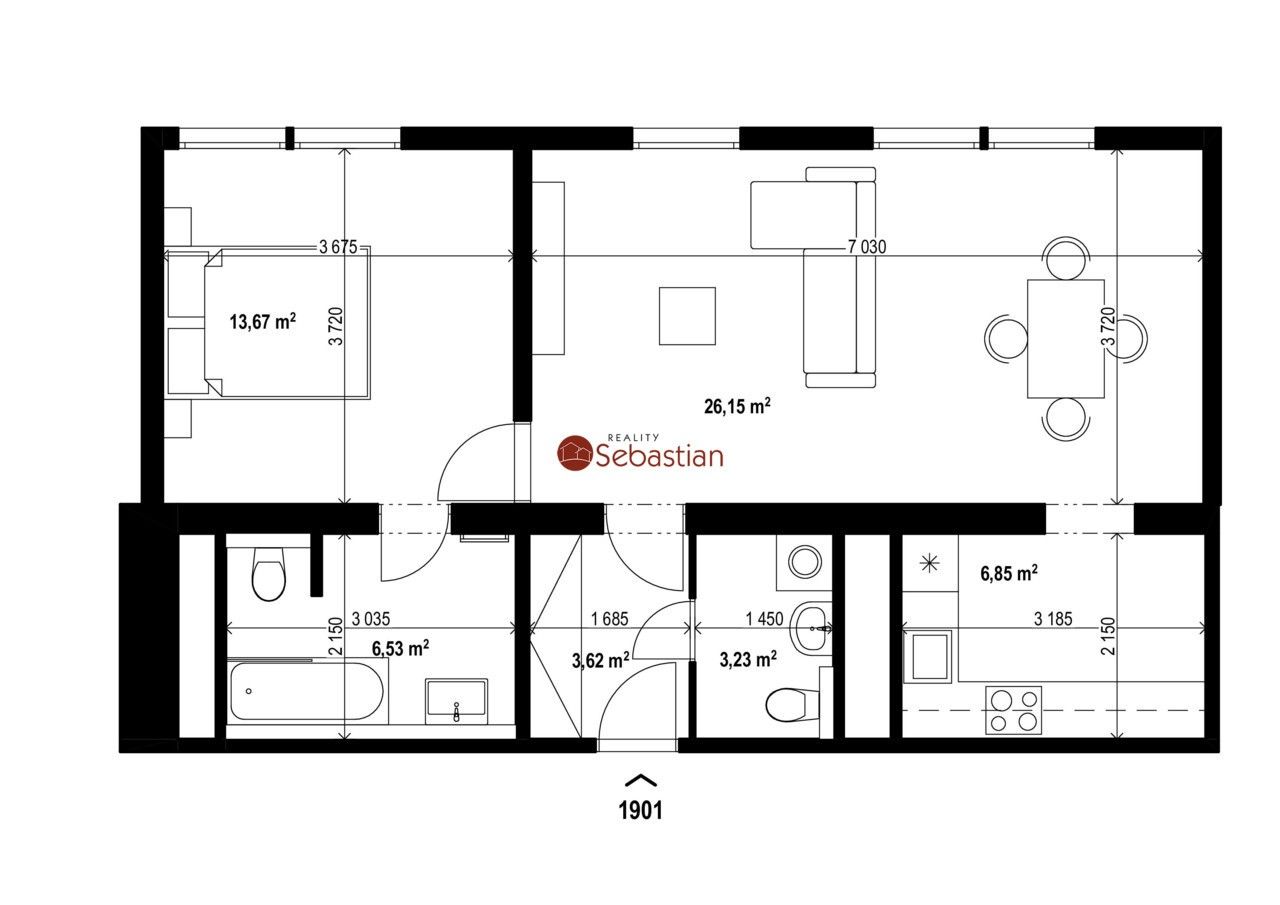 Pronájem bytu 2+1 59 m² - foto 11