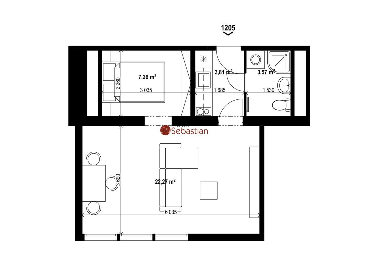 Pronájem bytu 1+1 37 m² - foto 8