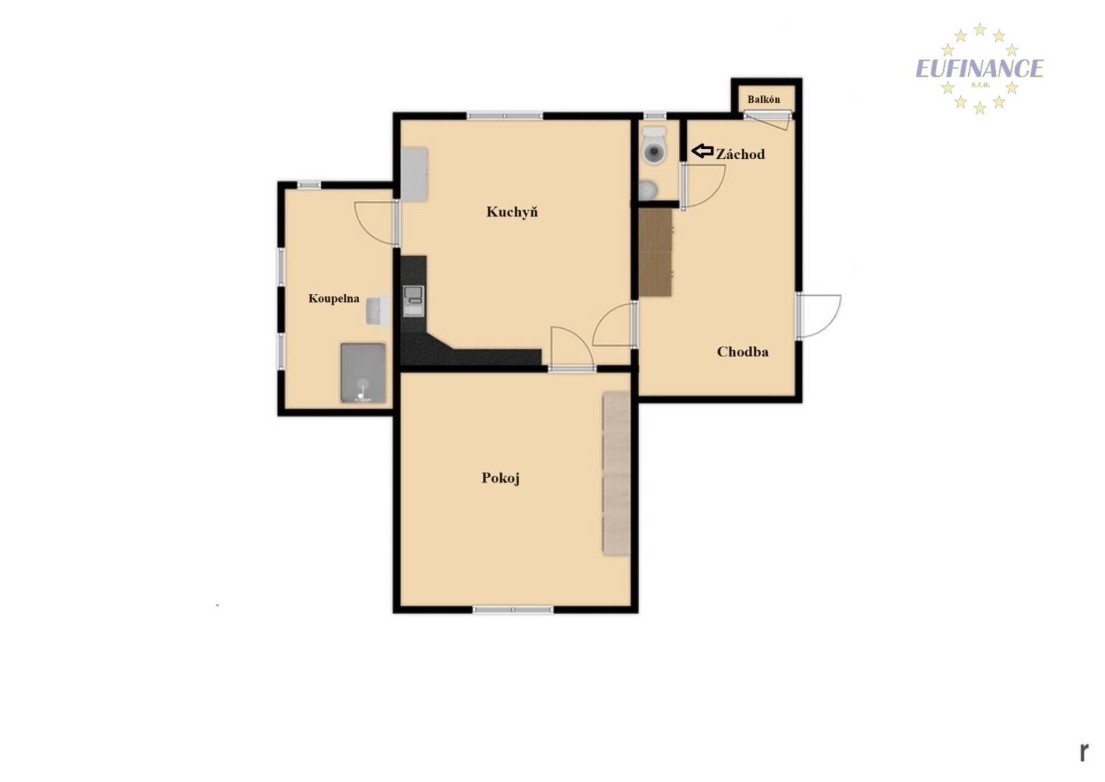 Pronájem bytu 1+1 50 m² - foto 12