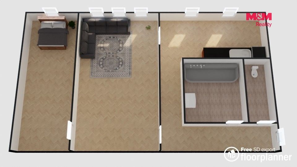 Pronájem bytu 2+1 42 m² - foto 4