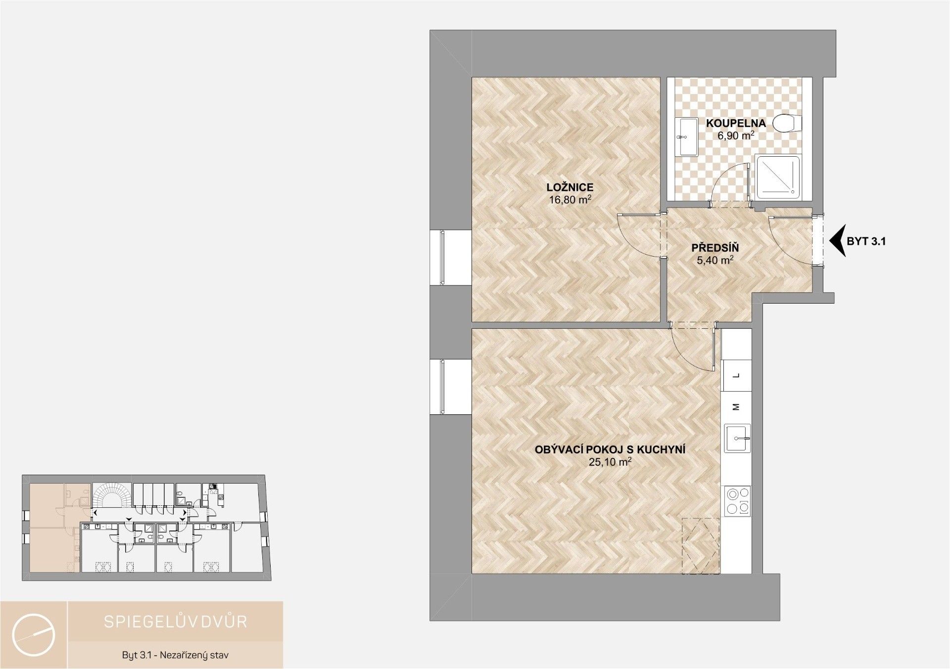 Pronájem bytu 2+kk 63 m² - foto 3