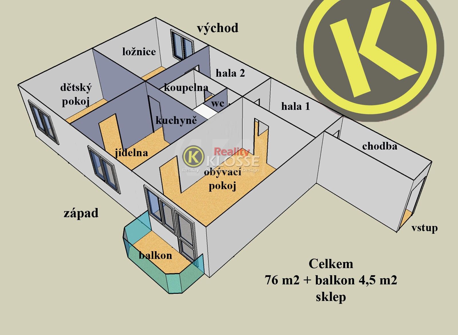 Pronájem bytu 3+1 81 m² - foto 5