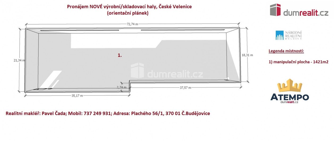 Pronájem komerčního prostoru 1421 m² - foto 2