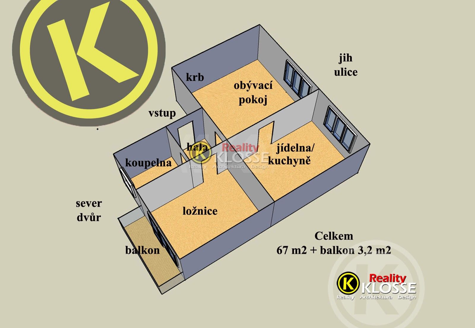 Pronájem bytu 3+kk 70 m² - foto 3