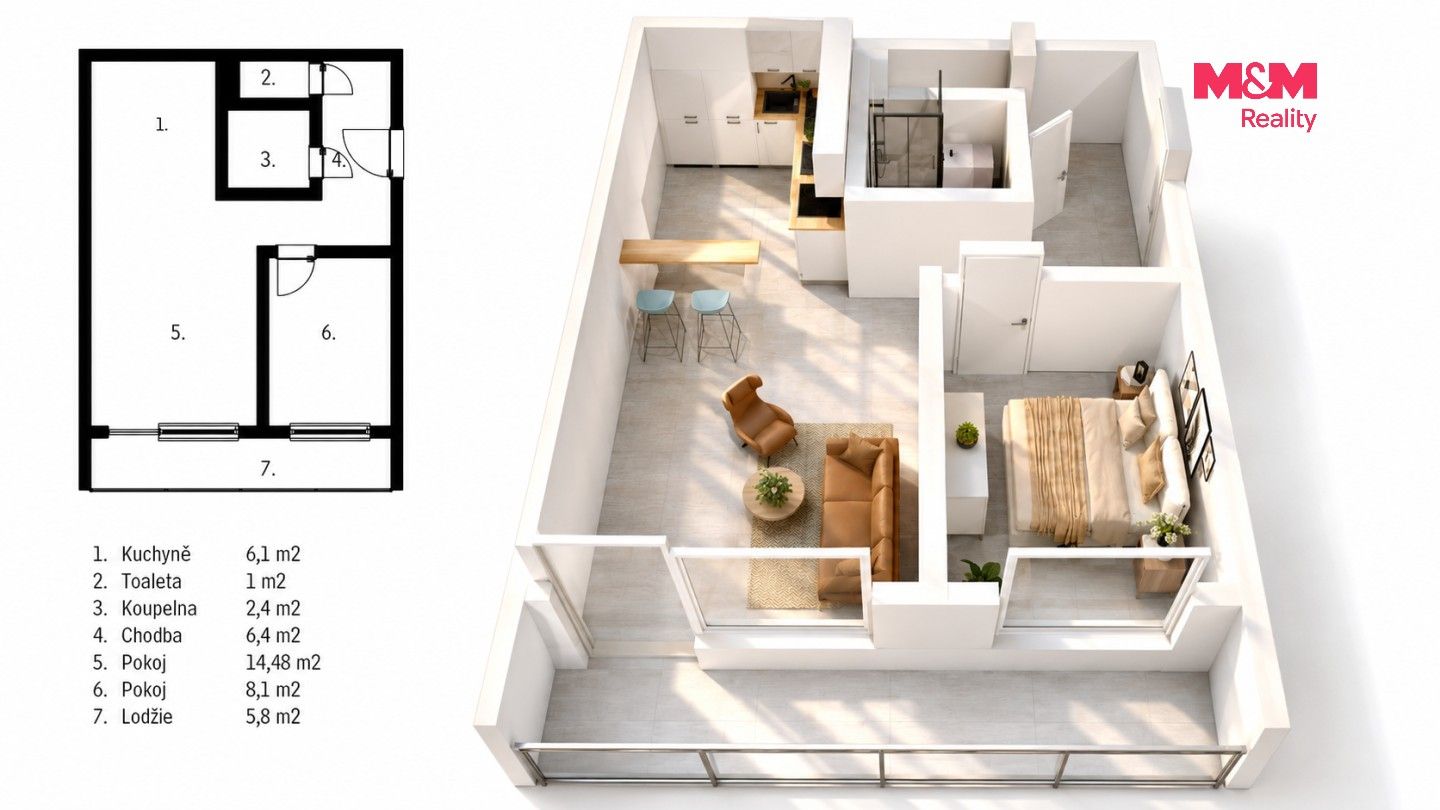 Pronájem bytu 2+kk 46 m² - foto 16