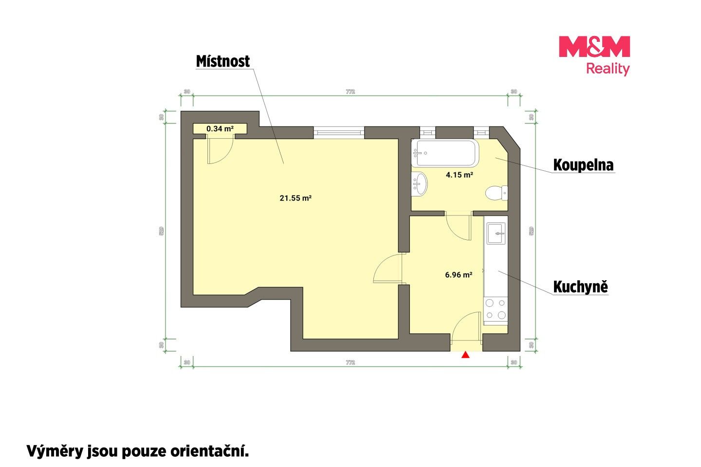 Pronájem bytu 1+kk 33 m² - foto 3