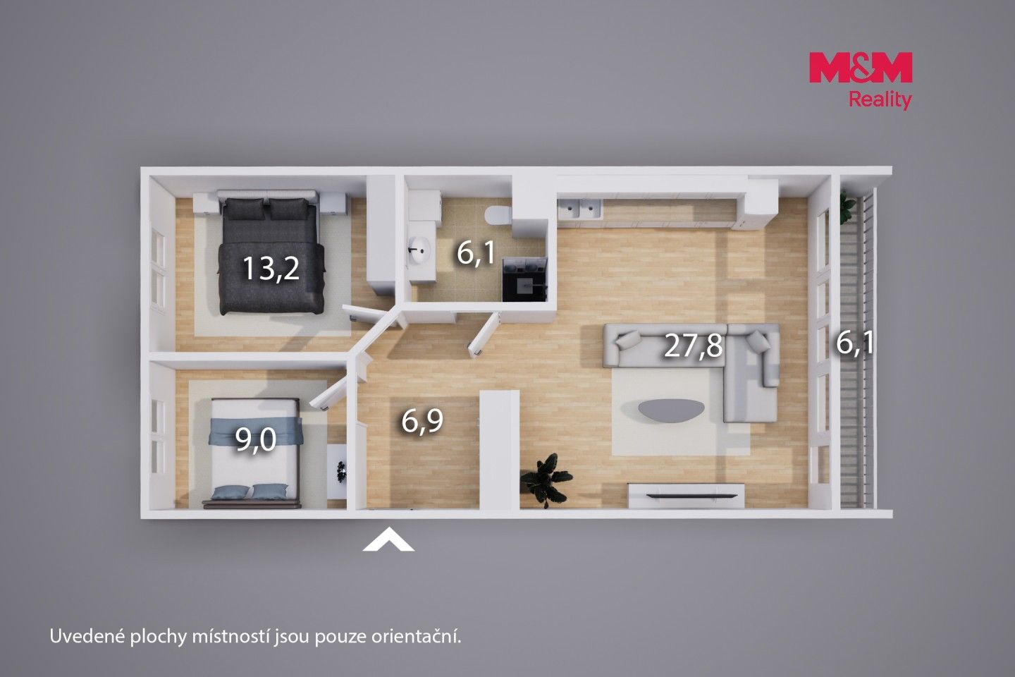 Pronájem bytu 3+kk 71 m² - foto 9