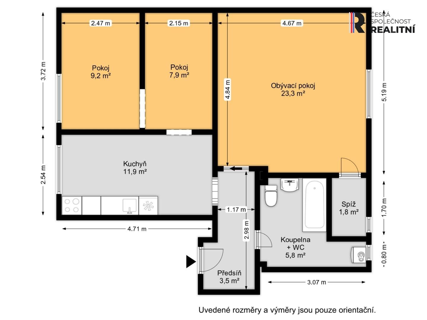 Prodej bytu 3+1 77 m² - foto 2