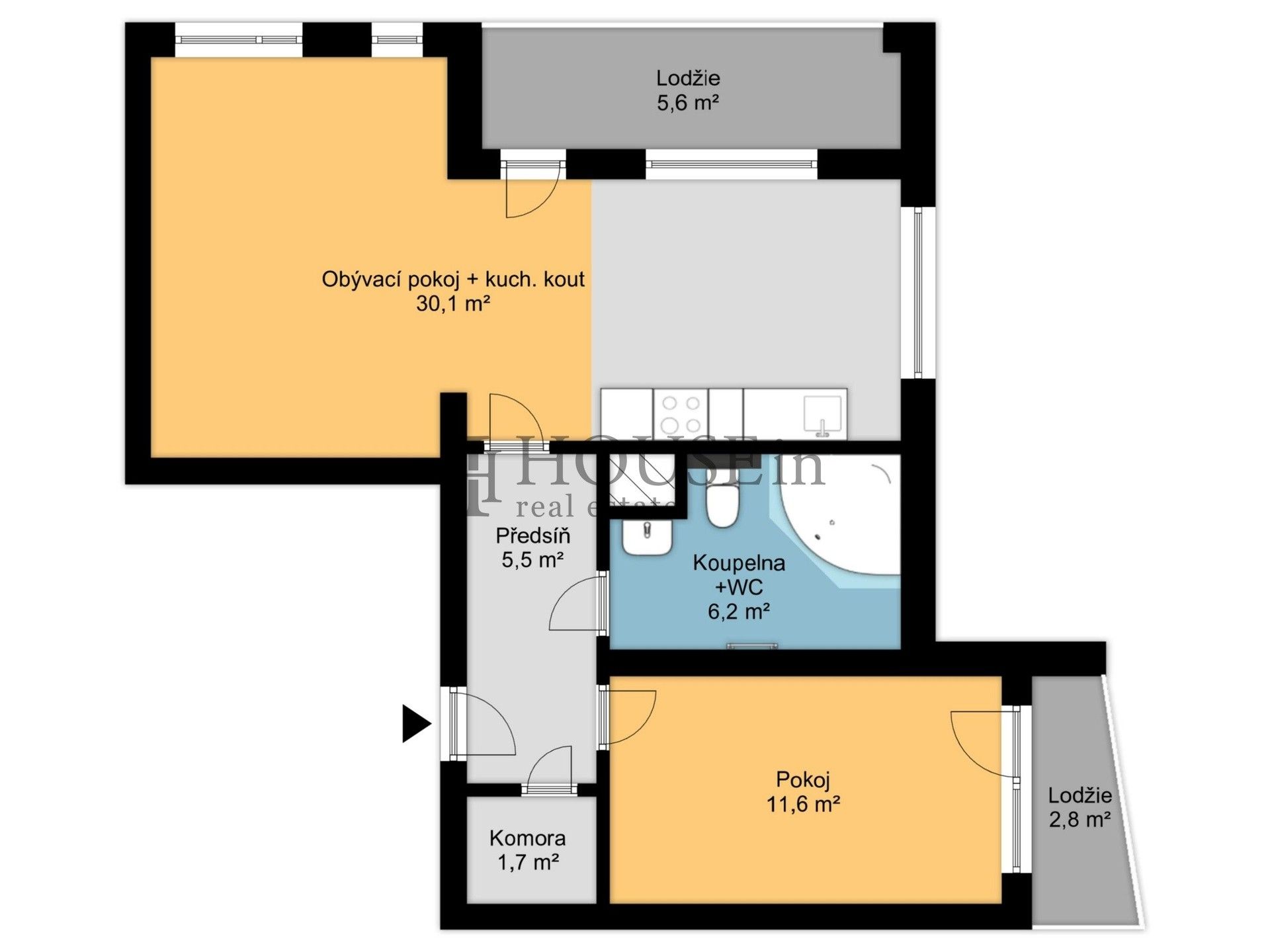 Pronájem bytu 2+kk 55 m² - foto 3