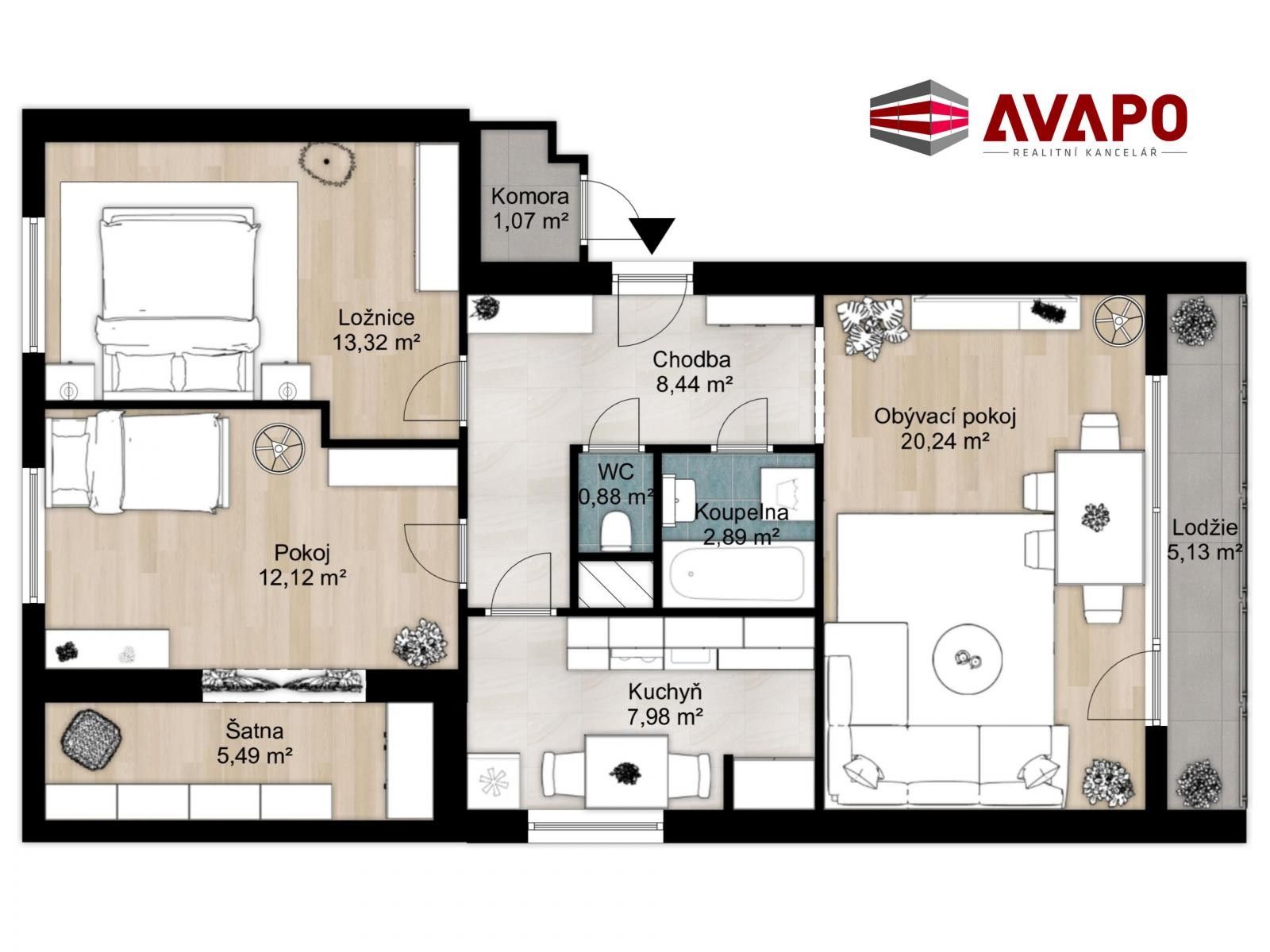 Prodej bytu 3+1 71 m² - foto 2