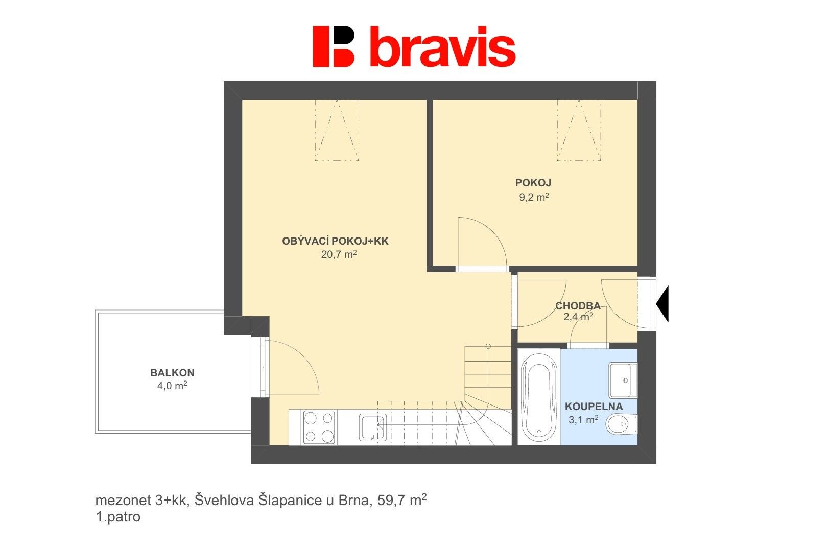 Prodej bytu 3+kk 60 m² - foto 5