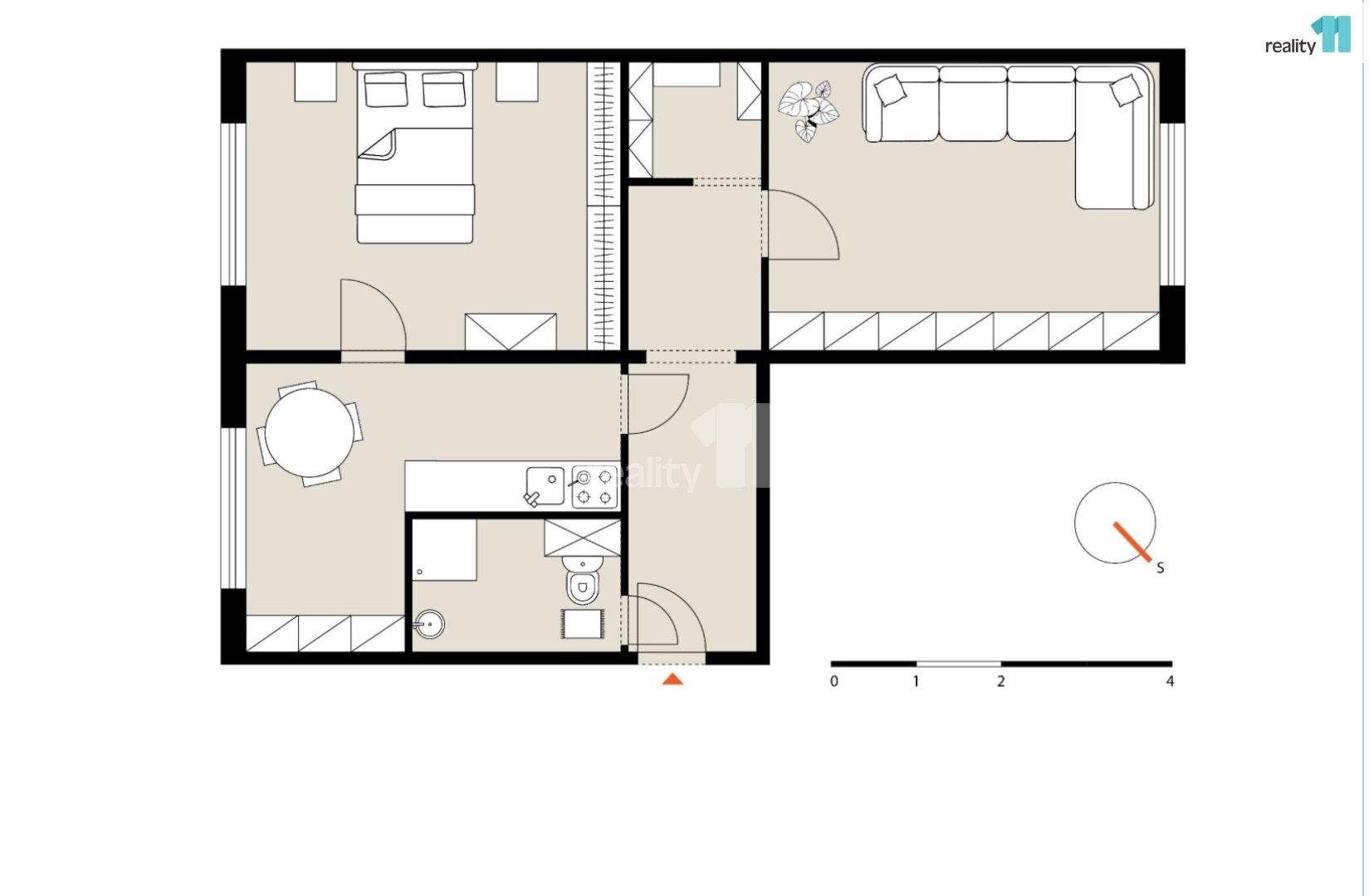 Pronájem bytu 2+1 57 m² - foto 2