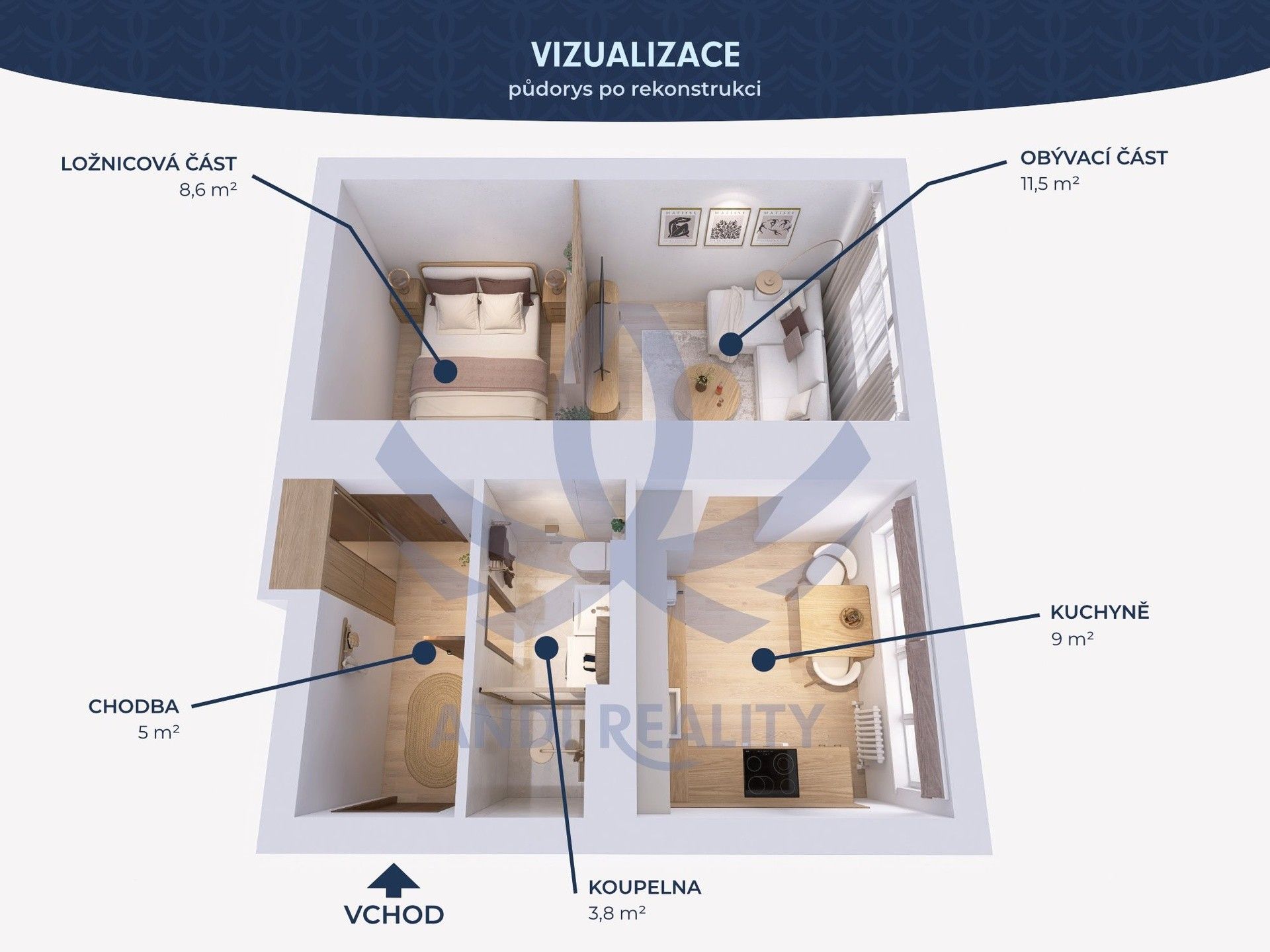Prodej bytu 1+1 44 m² - foto 4