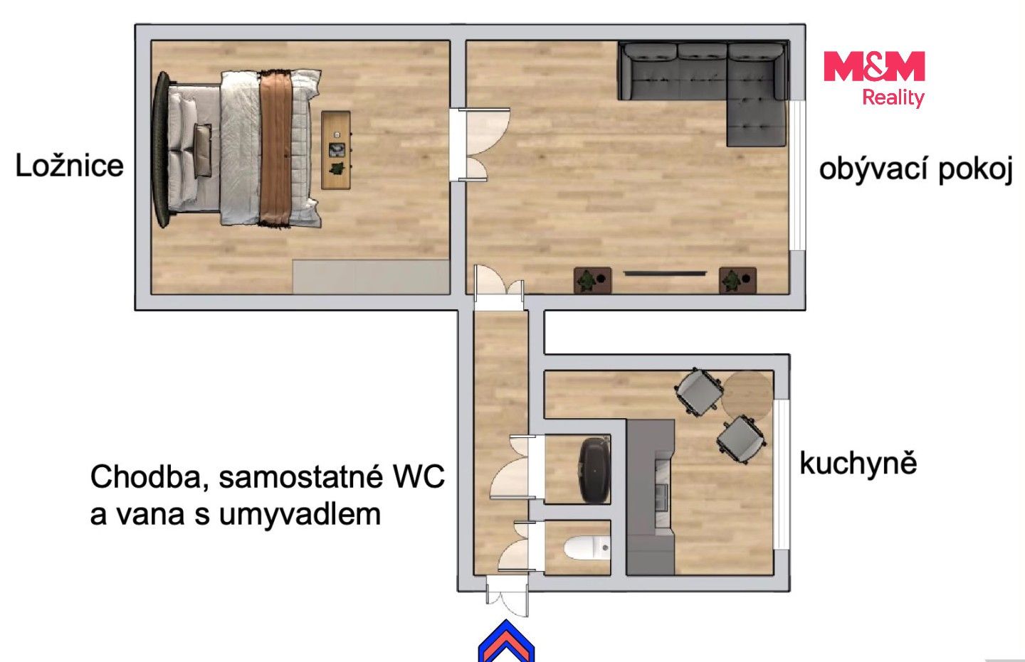 Pronájem bytu 2+1 55 m² - foto 3