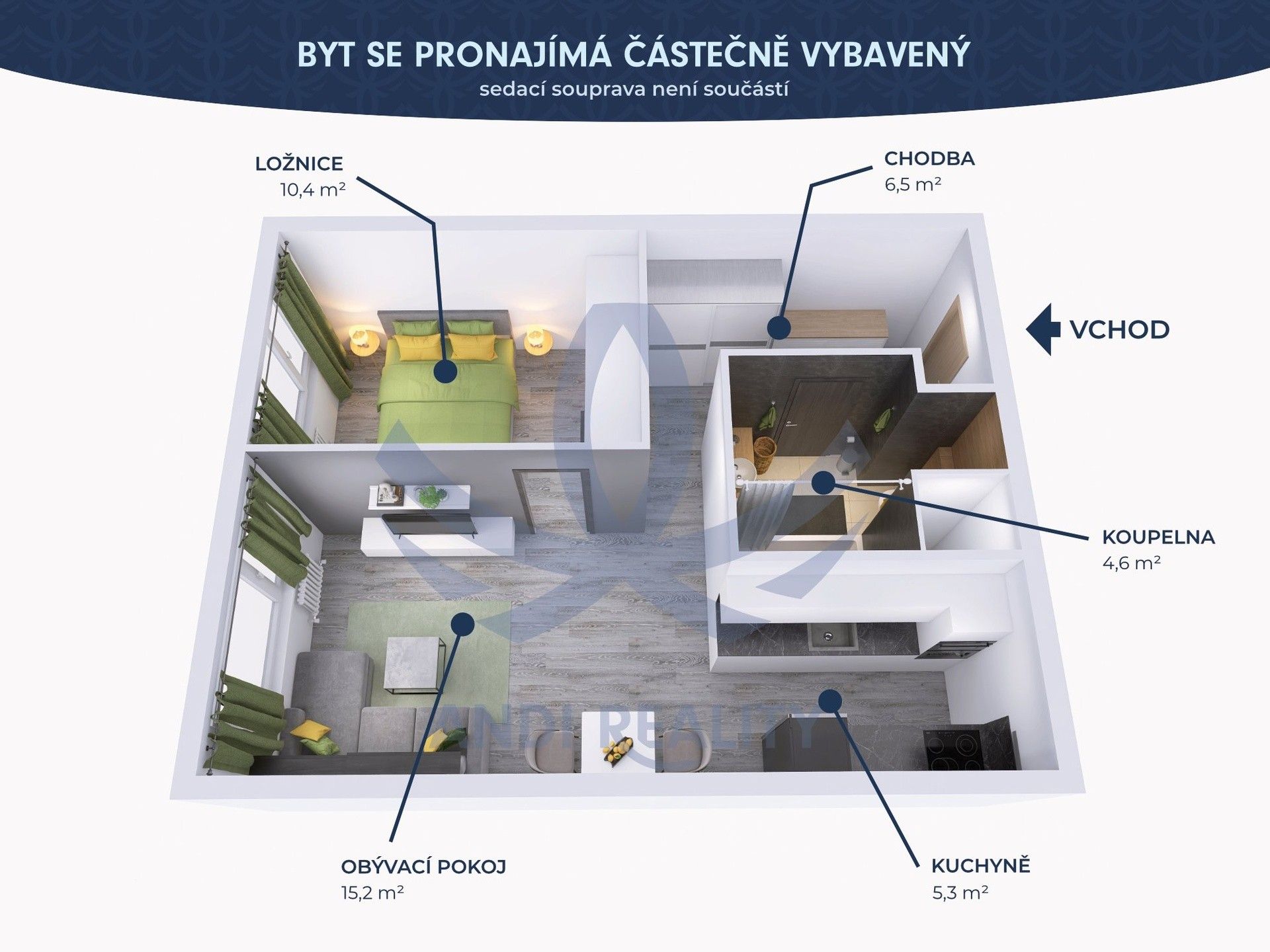Pronájem bytu 2+kk 44 m² - foto 4