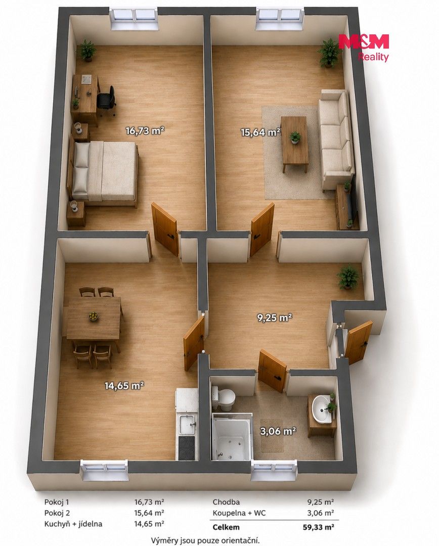 Pronájem bytu 2+1 59 m² - foto 10