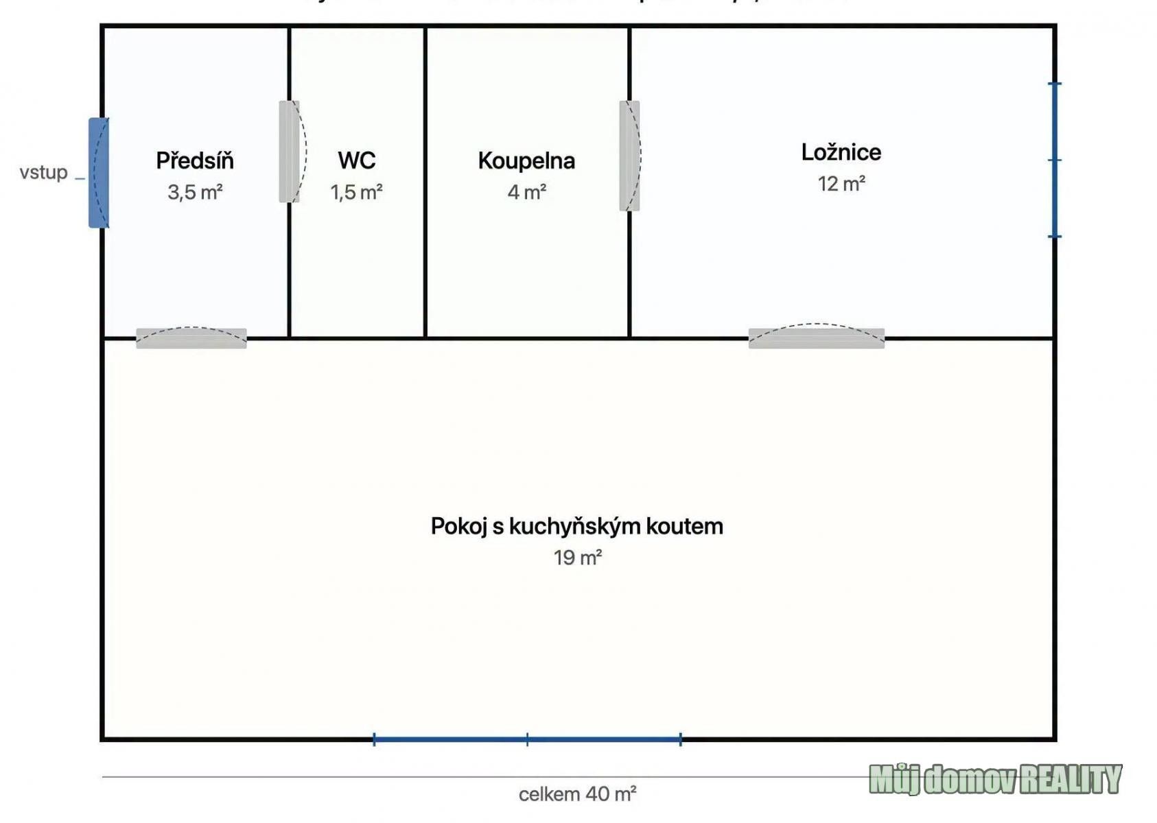Pronájem bytu 2+kk 40 m² - foto 6