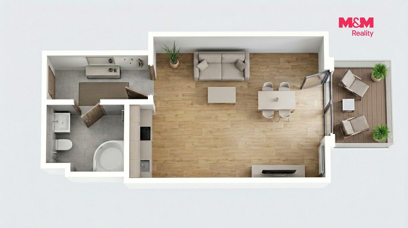 Pronájem bytu 1+kk 34 m² - foto 2