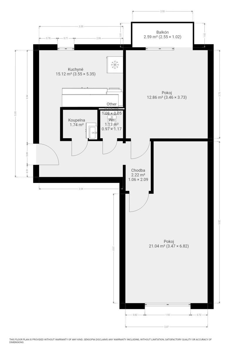 Pronájem bytu 2+1 55 m² - foto 17